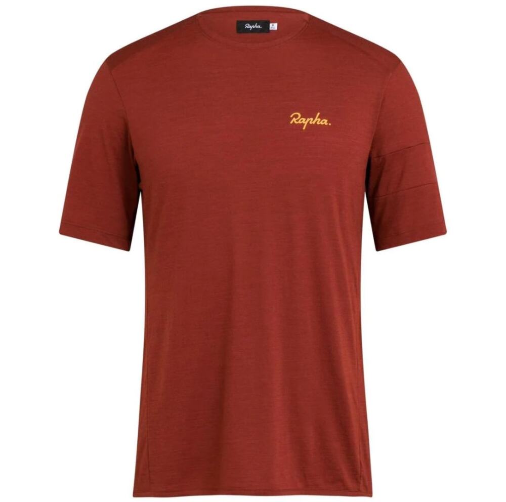 Rapha Brick Brown XXL Explore Merino Wool Short Sleeve Round Pullover Shirt Top